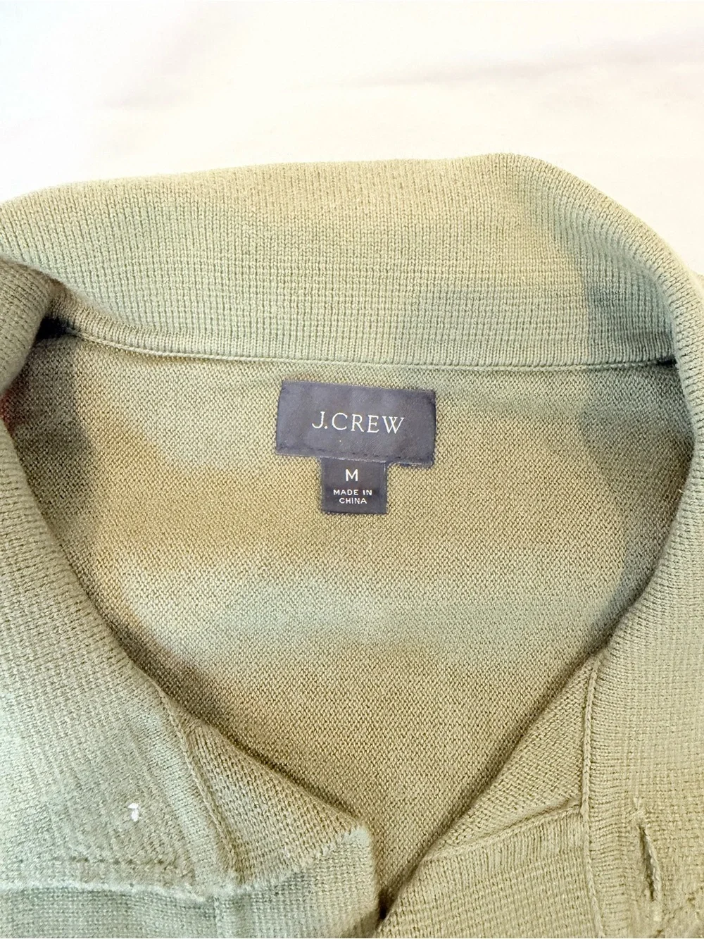 J. Crew Olive Knit Short Sleeve Polo